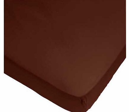 ColourMatch Chocolate Fitted Sheet - Kingsize