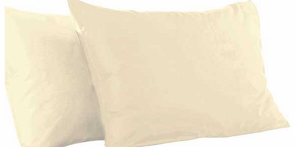 ColourMatch Cream Housewife Pillowcase - 2 Pack
