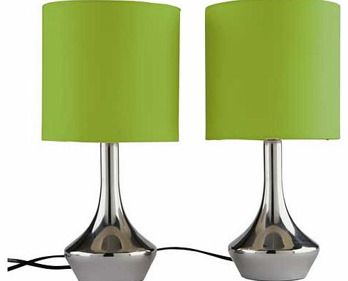 ColourMatch Pair of Touch Table Lamps - Apple