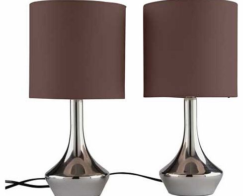 ColourMatch Pair of Touch Table Lamps - Chocolate