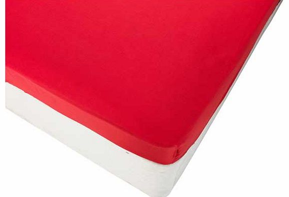 ColourMatch Poppy Red Fitted Sheet - Kingsize