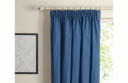 Colours Prestige Blue Smoke Plain Pencil Pleat Curtains