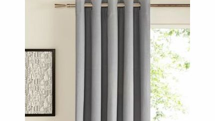 Colours Salla Concrete Plain Woven Eyelet Curtains