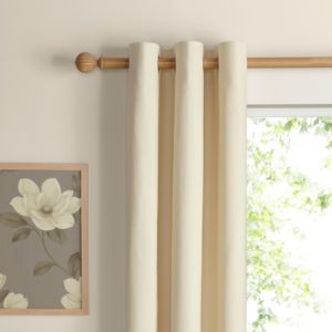 Colours Salla Ecru Plain Woven Eyelet Curtains (W)167cm