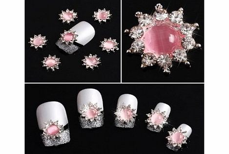 Come 2 Buy - 10 PCS Crystal Sliver Pink Flower Alloy 3D Rhinestone/Gem Design For Nail Art / Cell Phone Case / Invitation Cards Decorations Dcor