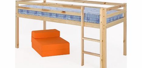 Comfy Living 3ft (90cm) Mid Sleeper Bunk in Pine with Mattress