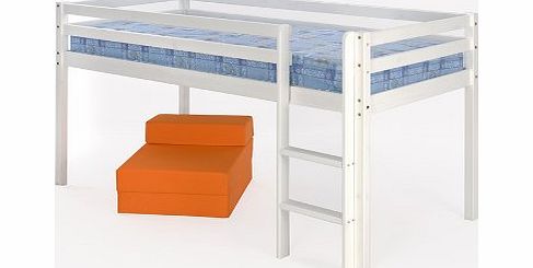 Comfy Living 3ft (90cm) Mid Sleeper Bunk with White Finish