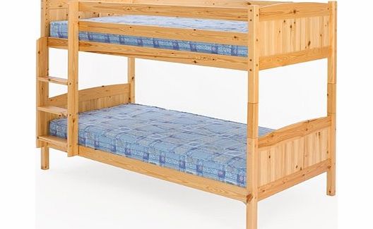 Christopher Bunk Bed in Natural Pine with 2 Mattresses