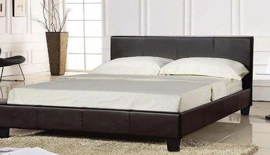 Comfy Living King Size BLACK Bed Frame 5FT Faux Leather - Prado