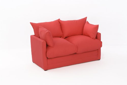 Comfy Living Leanne Sofa Bed in RED Cotton Drill