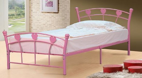 Comfy Living Single Jemima Princess 3ft 90cm Childrens Hearts Bed   Tanya Mattress