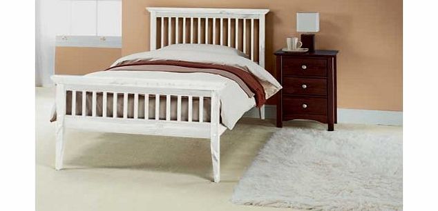 Comfy Living Single Shaker wooden bedframe   tanya mattress - WHITE