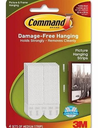 Command Medium Picture Hanging Strips, 17201 4pk (1 Pack of 4 Sets)