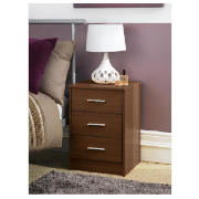 Compton 3 Drawer Bedside Chest Dark Walnut