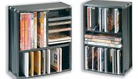 CD/DVD Storage Tower 35 CD and 8 DVD Capacity Large W290xD130xH360mm Black Ref 442578