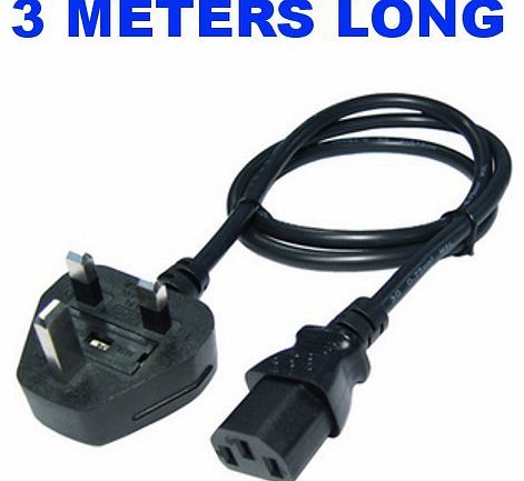 3M MAINS LEAD FOR SAMSUNG LCD TV MAINS LEAD POWER CABLE FOR FLAT SCREEN TFT LED LCD TV 3M CORD