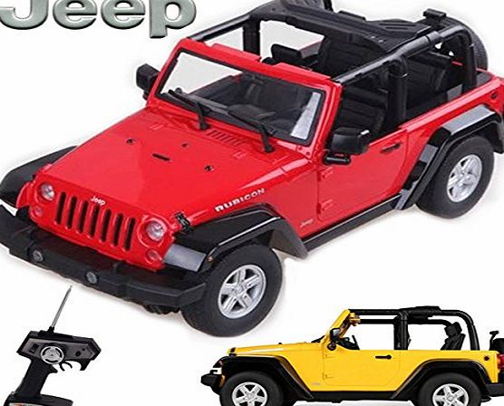 Comtechlogic CM-2138 Official Licensed 1:9 Scale Jeep Rubicon Rechargeable Radio Controlled RC Electric Car Ready to Run EP RTR - RED