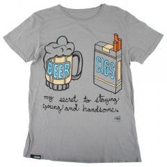 Mens Comune My Secret To Staying Young Tee Grey