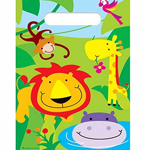 Concept4u 20 Boys Girls Kids Childrens Birthday Party Loot Gift bag Jungle Theme Zoo