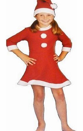 Girls Santa Suit Xmas Outfit Fancy Dress Costume - Children Father Christmas Clothes ( 3 Pieces )