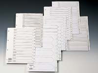 Concord 06501 A4 white PVC dividers, printed 1
