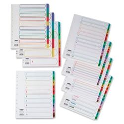 1-10 Punched Pocket Multicolour Indexes