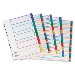 Concord 1-12 Multicolour Plastic Index A4 Ref