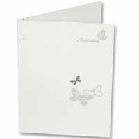 A6 silver butterfly invitations pk of 10