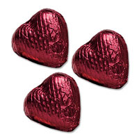 Burgundy chocolate hearts bulk bag