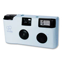 Disposable camera, pale blue