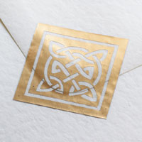 Confetti gold celtic envelope seals