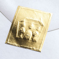 Confetti gold embossed house seal