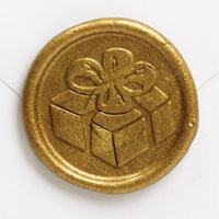 Confetti gold gift seal