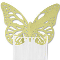 Gold lasercut butterfly place card pk 10