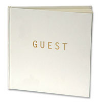 Confetti ivory and gold textured guest book