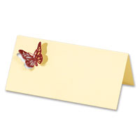 ivory/burgundy laser cut butterfly place card pack of 10