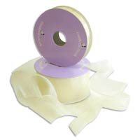 Confetti ivory chiffon ribbon - W16mm