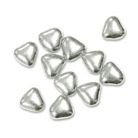 Confetti kilo of silver mini heart dragees