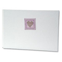 lilac bead heart guest book