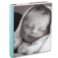 Confetti personalised black & white baby album