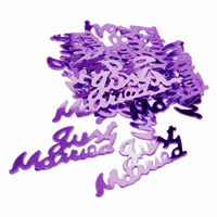 Confetti purple just married metallic confetti