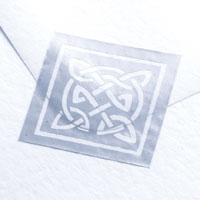 Confetti silver celtic envelope seals