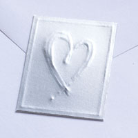 Confetti silver embossed heart seal