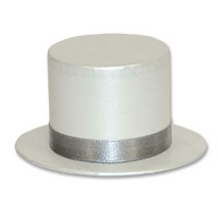 Confetti top hat favour with silver ribbon
