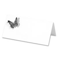 White/black laser cut butterfly place card pk of 10