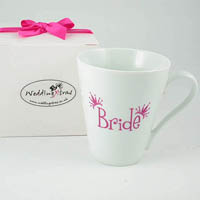 white bride mug