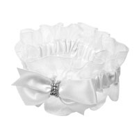 White garter with bow