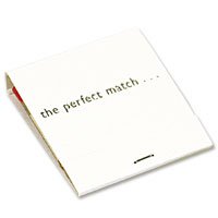 White/silver `he perfect match`matchbook pk 10