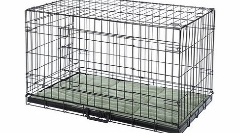 Confidence Pet Deluxe 2 Door Dog Cage Crate with Bed Medium