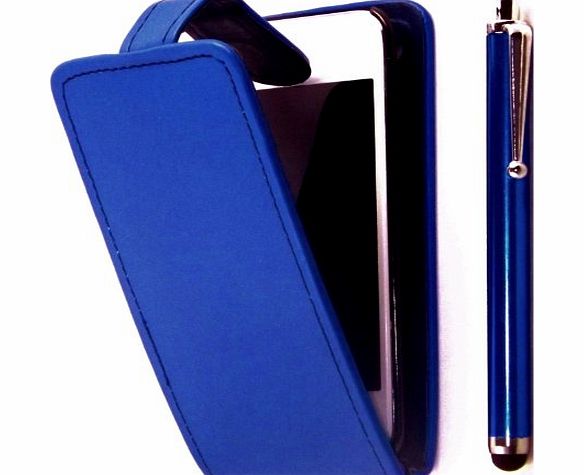 Connect Zone TM Apple iPod Touch 4th Generation Blue Flip Case Cover Stand   Blue Tall Stylus Pen By Mobile Mania